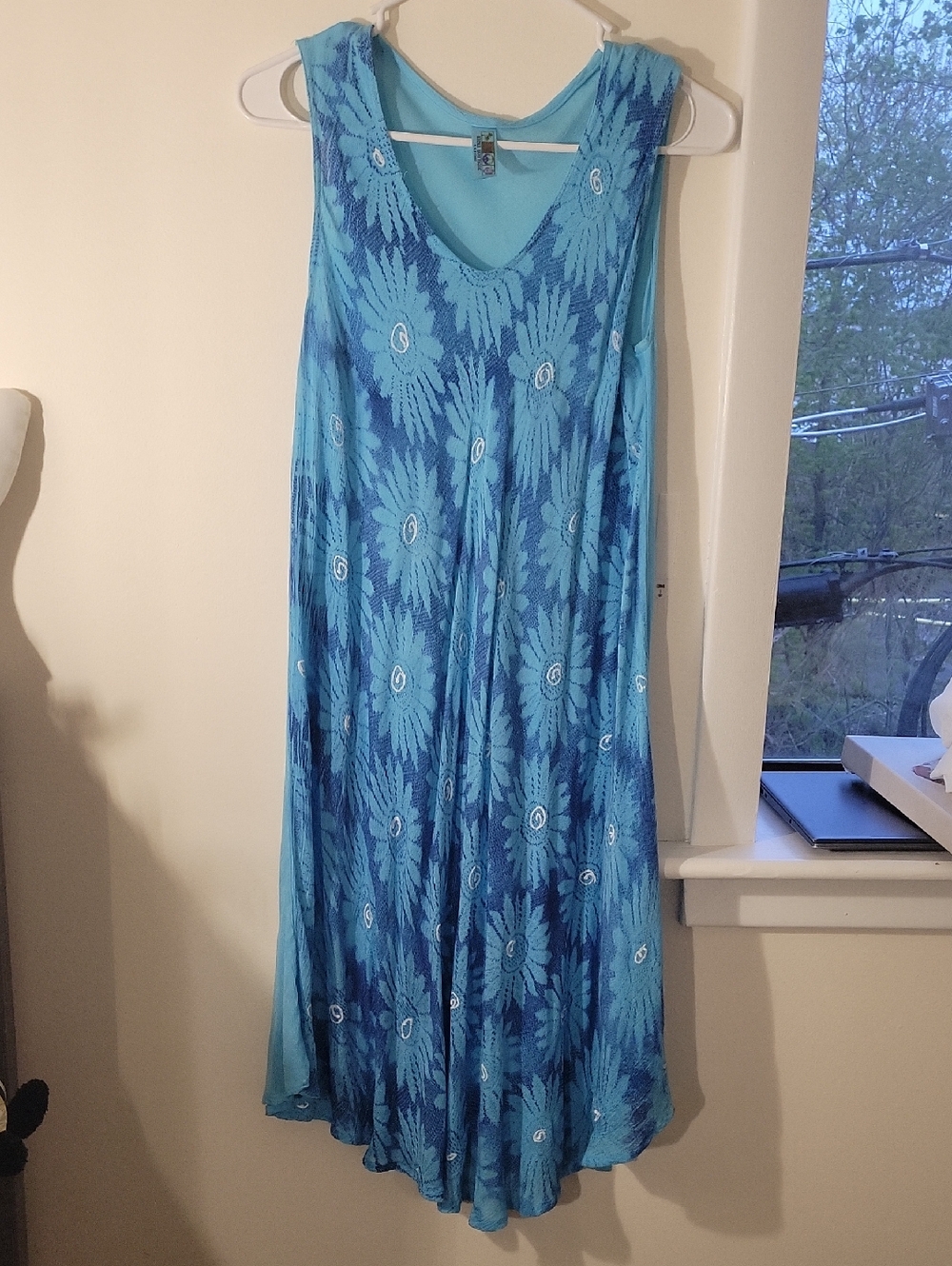 Blue Dress With Floral Pattern